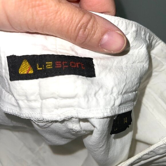 Liz Sport Trousers Womens Size 14 Vintage High Waist Relaxed Leg Zip Front White - Picture 4 of 12